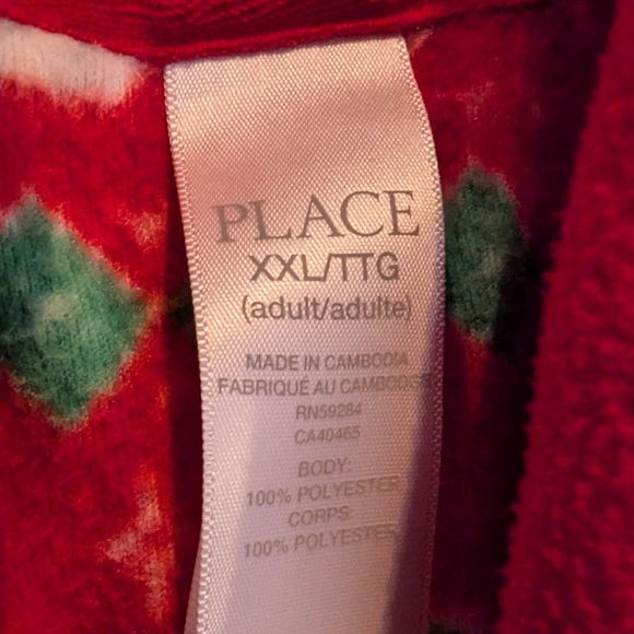 Adult Holiday Print Snowman Fleece One Piece Pajamas - By Children's Place XXL - Picture 5 of 12